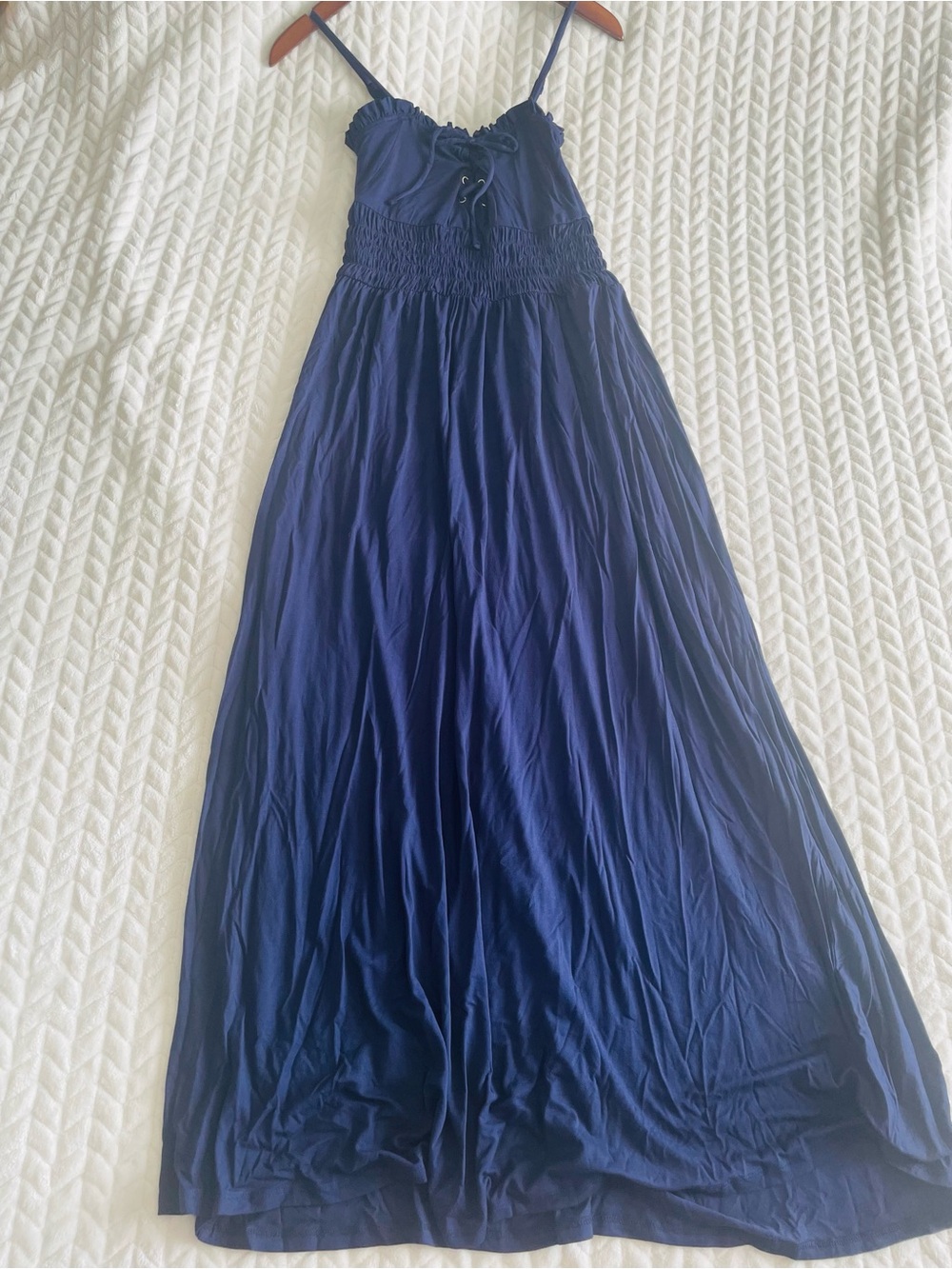 NWOT - Venus SMOCKED LACE-UP MAXI DRESS